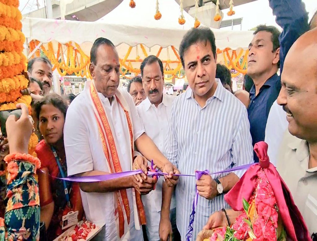 Minister KTR Inaugurates Skywalk at Uppal