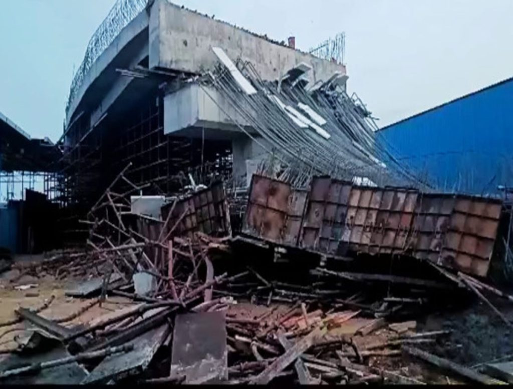 Ten People Injured After Slab of Under Construction Flyover at LB Nagar Collapsed