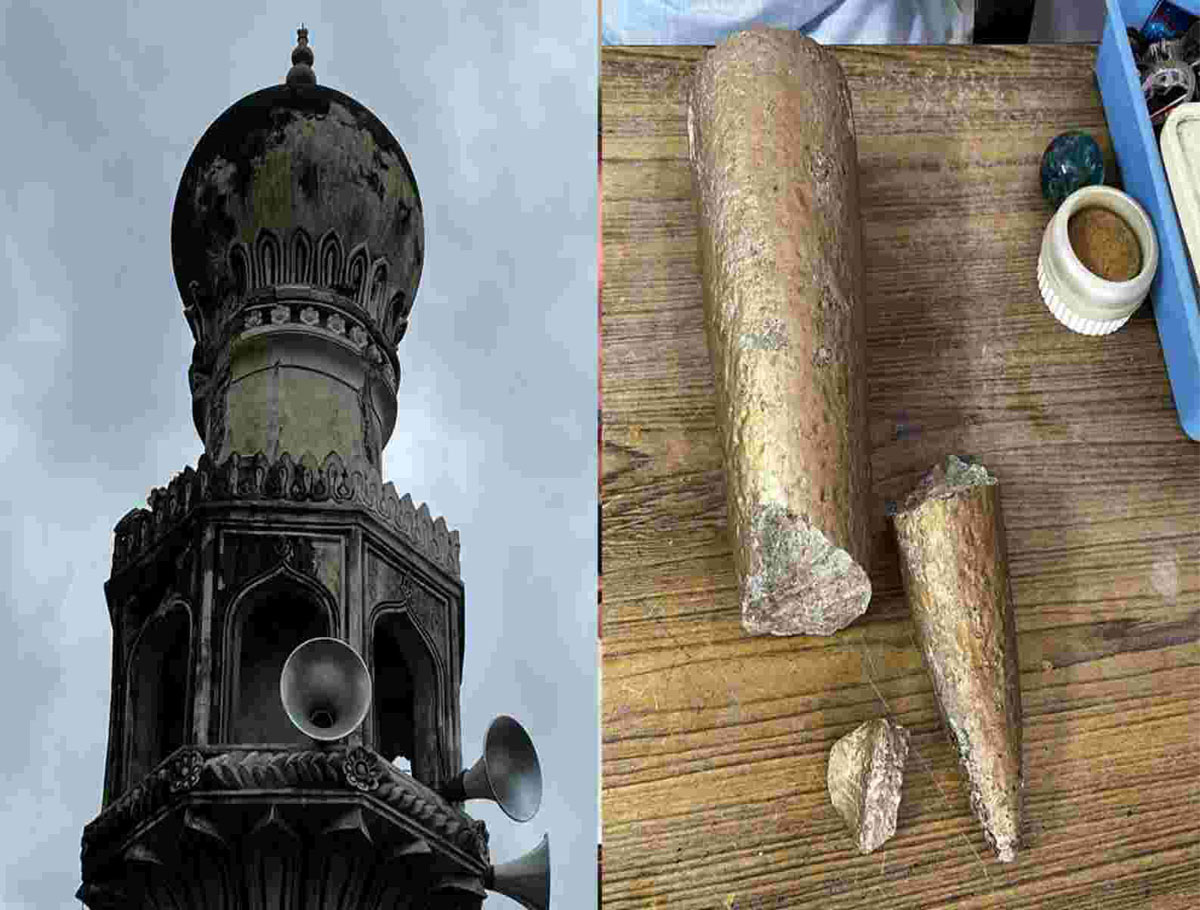 A Portion of Masjid-e-Qutub Shahi Damaged By Lightning Strike