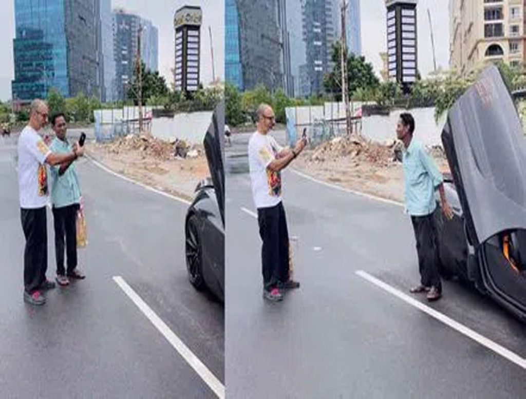 Supercar Owner Clicks Photo of A Man with his McLaren in Hyderabad