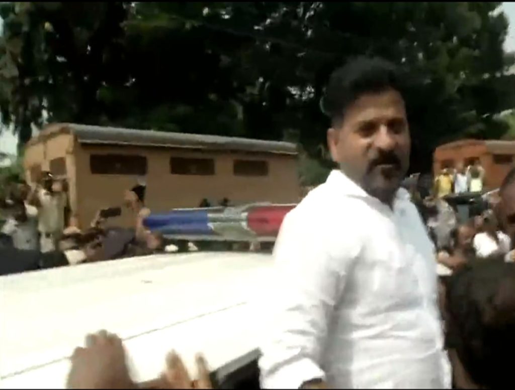 Revanth Reddy Detained By Police At Gun Park