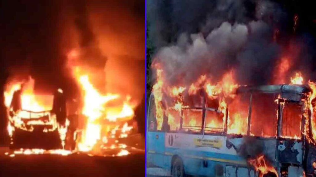 Hyderabad Bound Bus Catches Fire, 6 Died, 20 Injured in AP